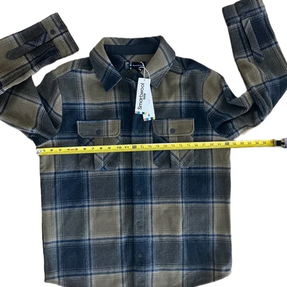 Smartwool Men's Anchor Line Shirt Jacket Winter Moss Plaid XLARGE XL NWT - Picture 3 of 12